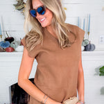 Lois Camel Sweater Vest Pinch