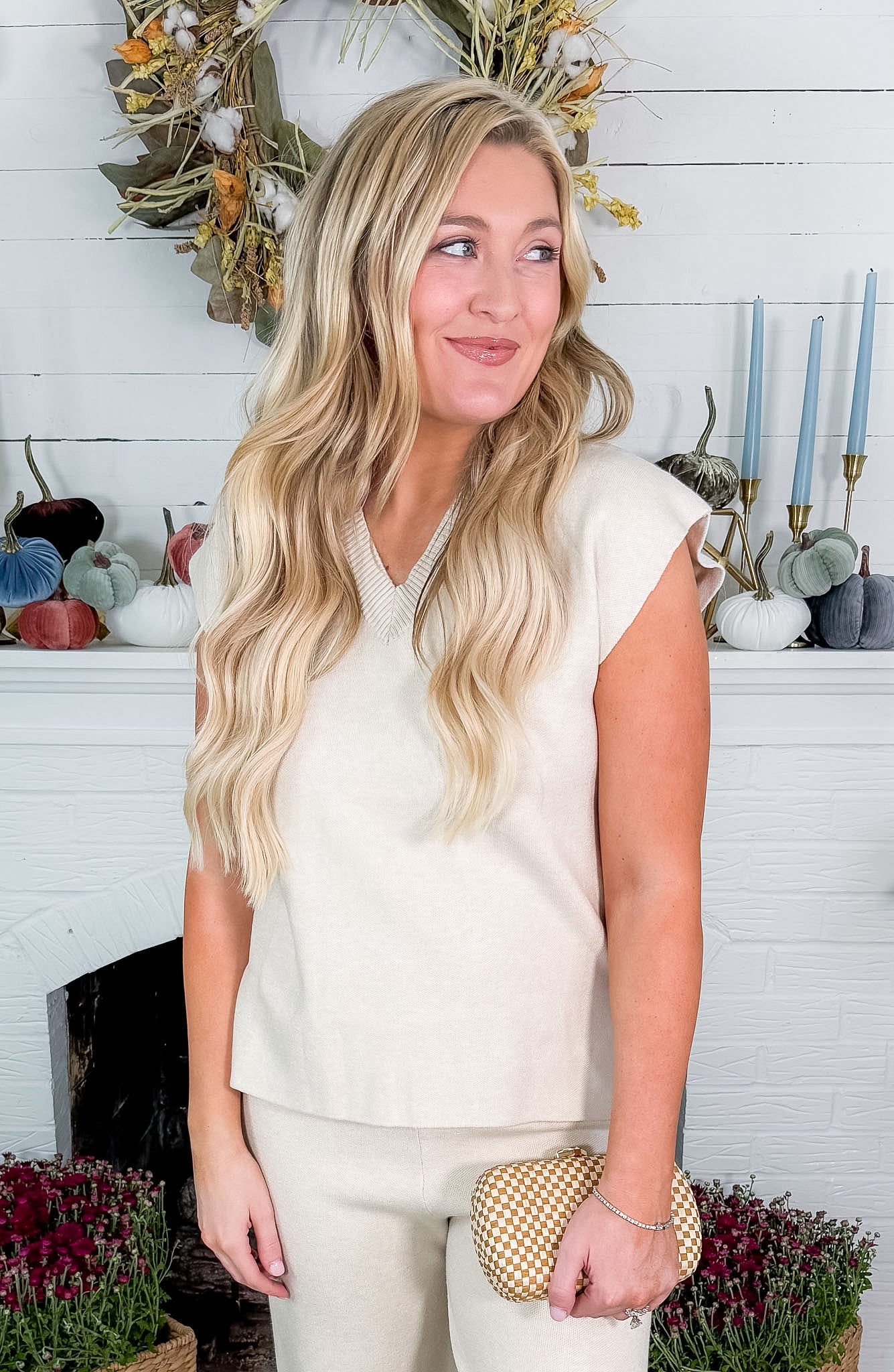 Lois Cream Sweater Vest Pinch
