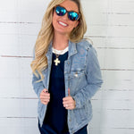 Lois Washed Chambray Knit Jacket Be Cool