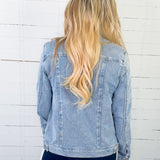 Lois Washed Chambray Knit Jacket Be Cool