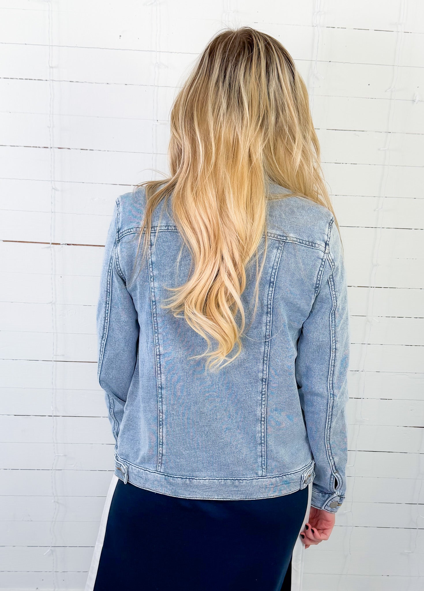 Lois Washed Chambray Knit Jacket Be Cool