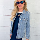 Lois Washed Chambray Knit Jacket Be Cool