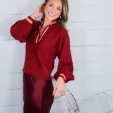 Lolli Merlot Monogram Sweater Emily Mccarthy