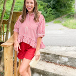 Lorenzo Brick Striped Top Entro