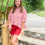 Lorenzo Brick Striped Top Entro