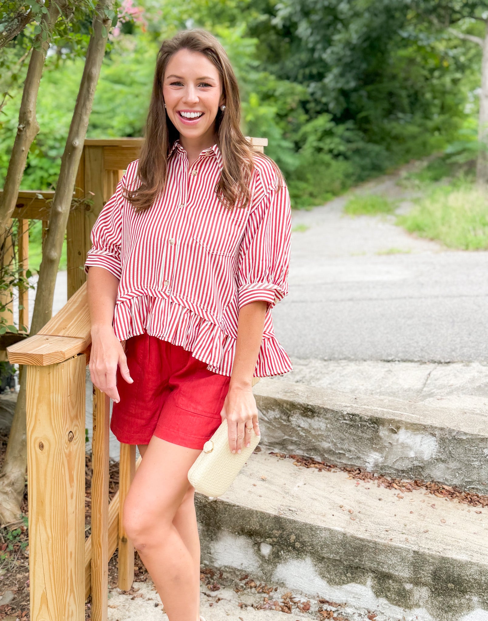 Lorenzo Brick Striped Top Entro