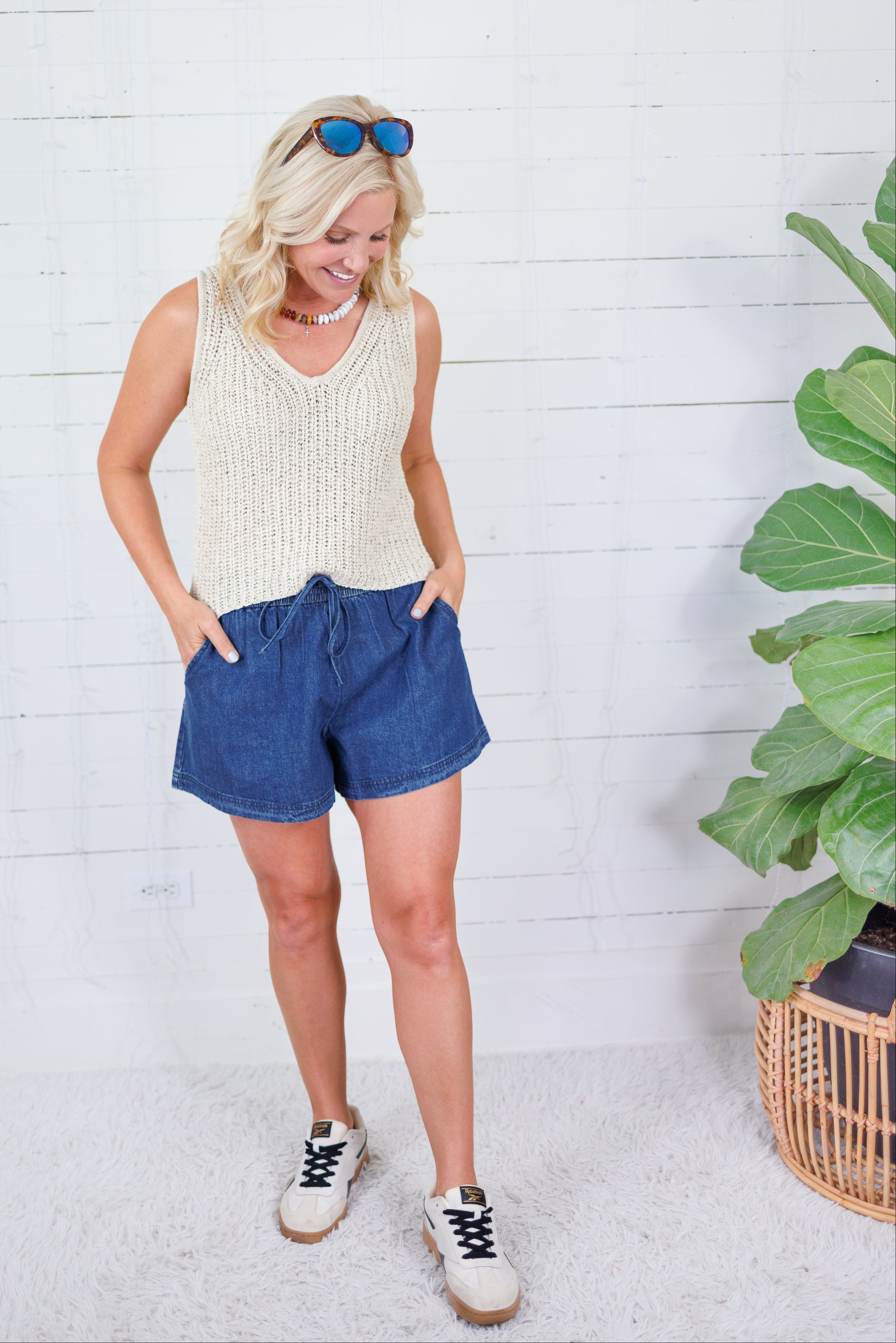 Lorna Indigo Blue Denim Shorts Skies Are Blue