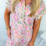 Lorna Pink Ditsy Floral Mini Dress Entro