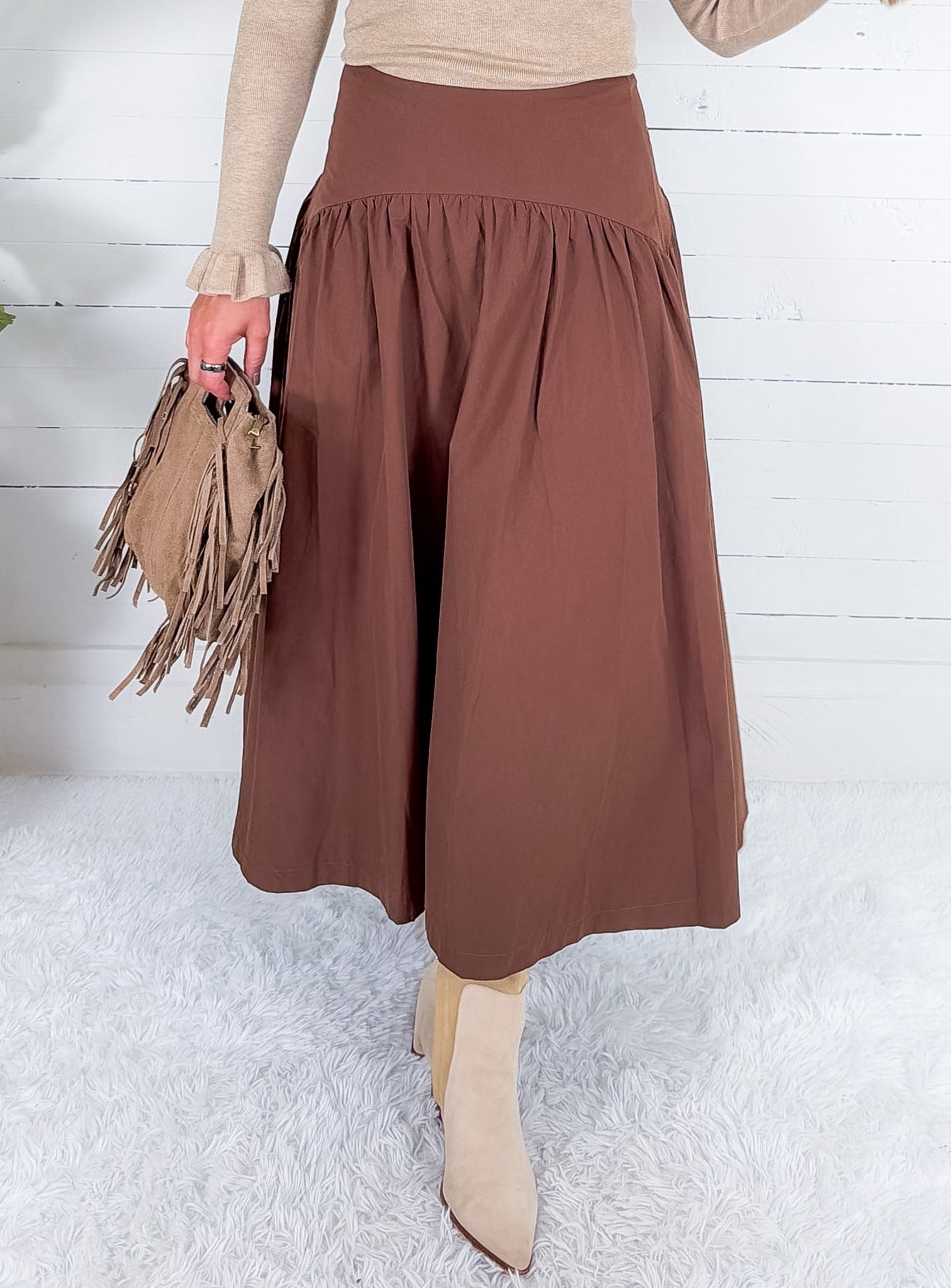 Lorna Chocolate Banded Waist Skirt Wishlist