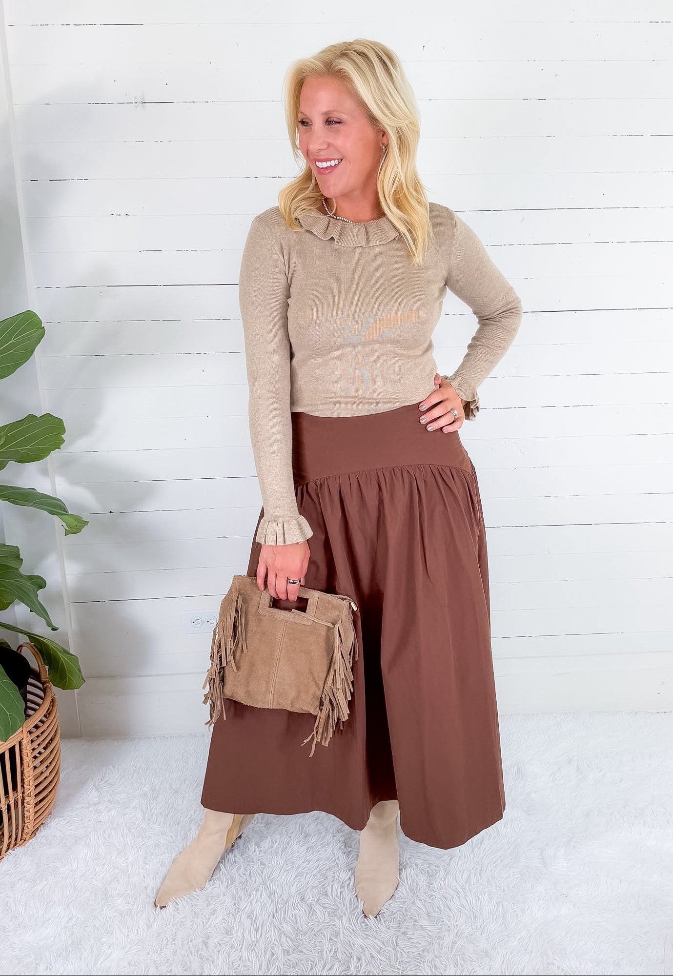 Lorna Chocolate Banded Waist Skirt Wishlist