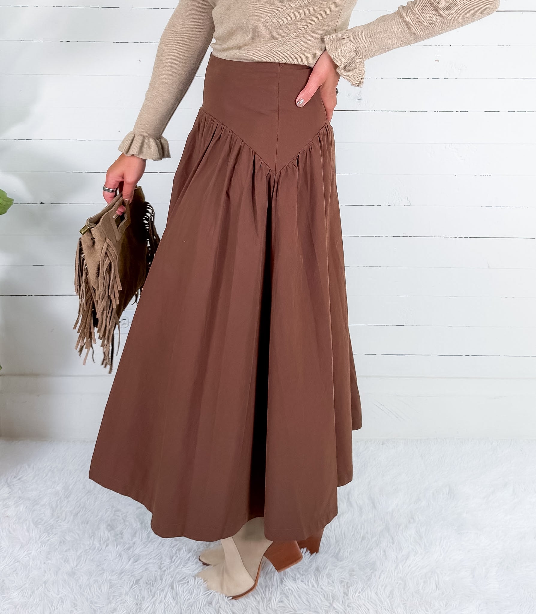 Lorna Chocolate Banded Waist Skirt Wishlist
