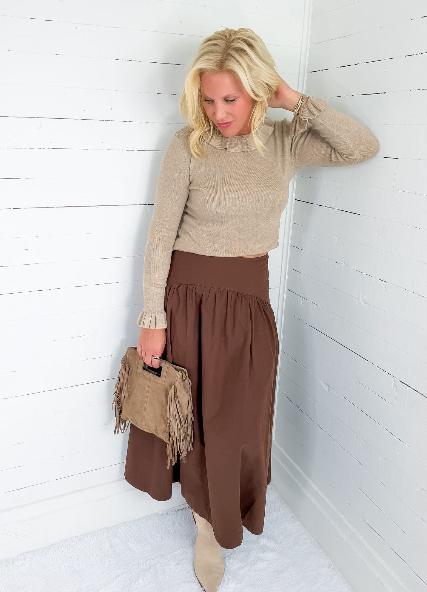 Lorna Chocolate Banded Waist Skirt Wishlist