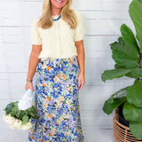 Lotus Vista Blue Maxi Skirt 