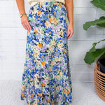 Lotus Vista Blue Maxi Skirt 