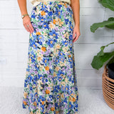 Lotus Vista Blue Maxi Skirt 