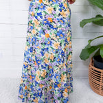 Lotus Vista Blue Maxi Skirt 