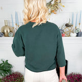 Loyola Mossy Green Drop Shoulder Crop Sweatshirt BOBI