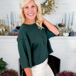 Loyola Mossy Green Drop Shoulder Crop Sweatshirt BOBI