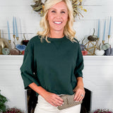 Loyola Mossy Green Drop Shoulder Crop Sweatshirt BOBI
