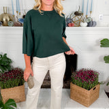 Loyola Mossy Green Drop Shoulder Crop Sweatshirt BOBI