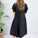 Luanne Black Pleated A-Line Maxi Dress Pinch