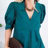 Luanne Hunter Green Pleated A-Line Maxi Dress Pinch