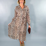 Lucas Leopard Chiffon Midi Dress