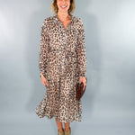 Lucas Leopard Chiffon Midi Dress