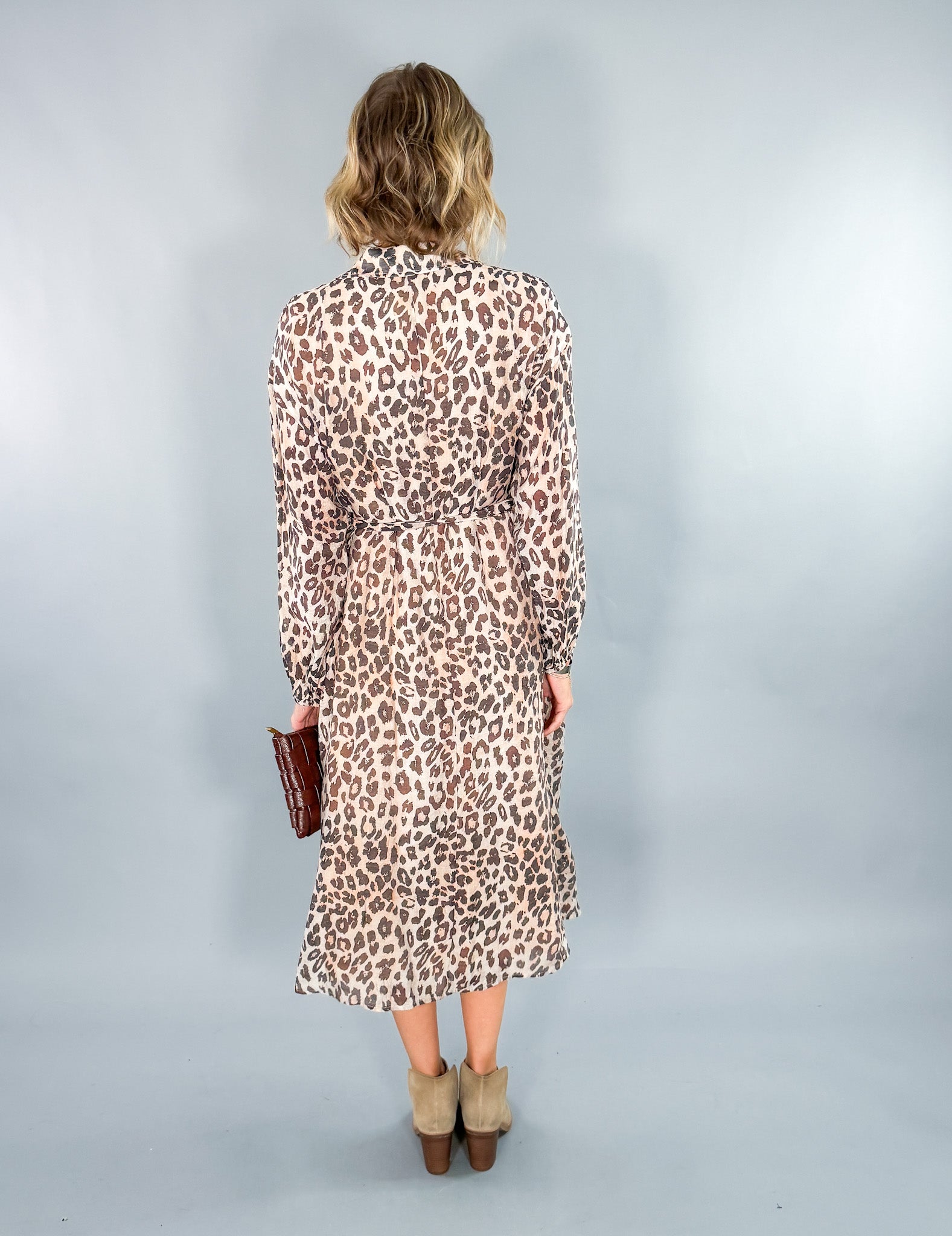 Lucas Leopard Chiffon Midi Dress