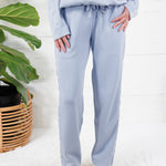 Lucas Washed Blue Satin Trim Pants Fate