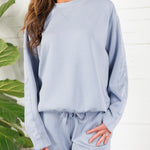 Lucas Washed Blue Satin Trim Pants Fate
