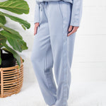 Lucas Washed Blue Satin Trim Pants Fate