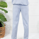 Lucas Washed Blue Satin Trim Pants Fate
