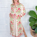 Lucia Flax Indian Flower Maxi Dress Elizabeth James the Label 