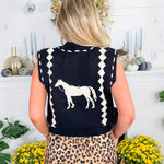 Lucky Black Horse Sweater Vest THML