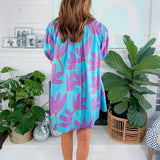 Luna Abstract Leaf Mini Dress Karlie