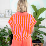Luna Coral Pink Stripe Top Emily McCarthy