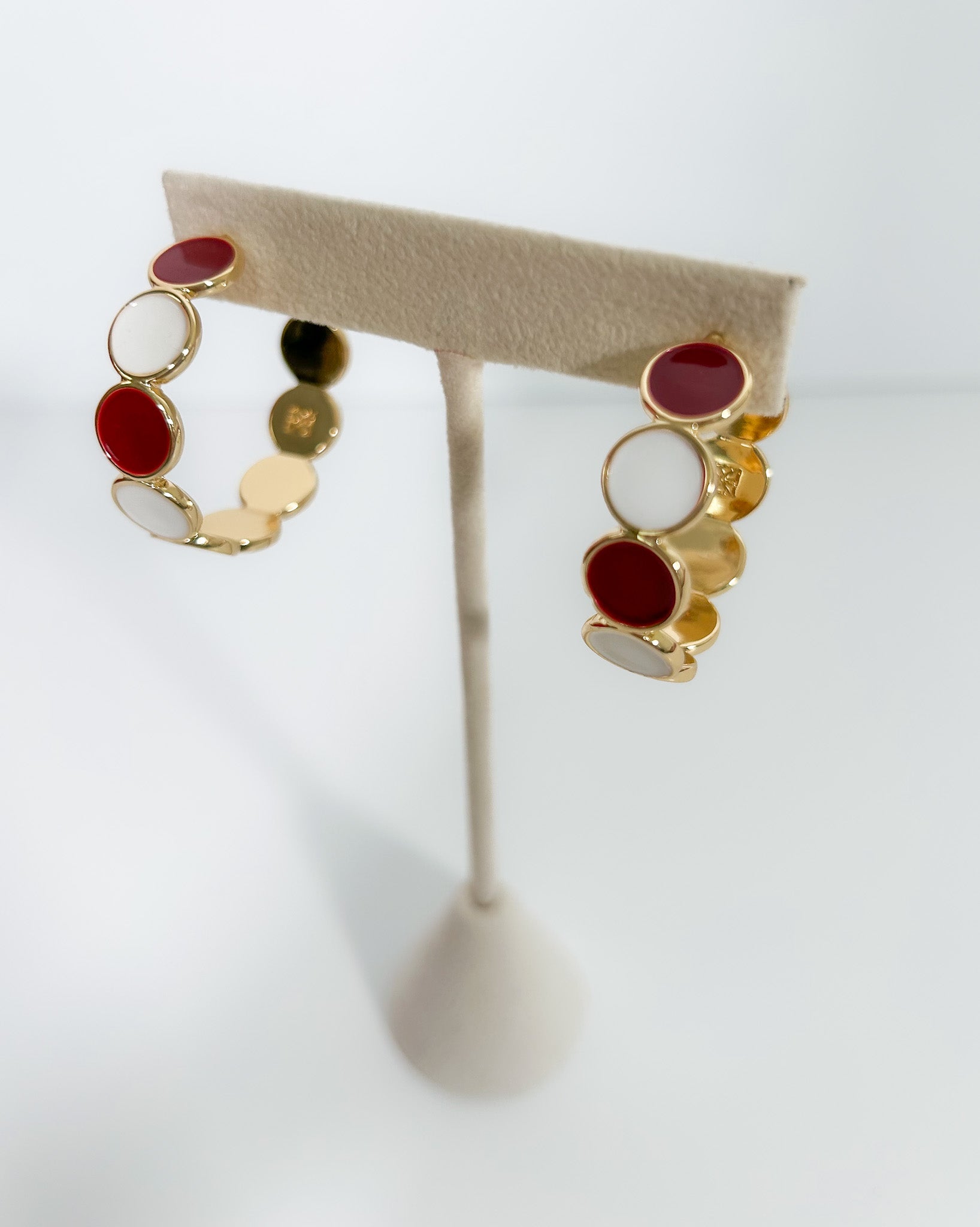 Lyla Crimson + White Earrings Mary Square