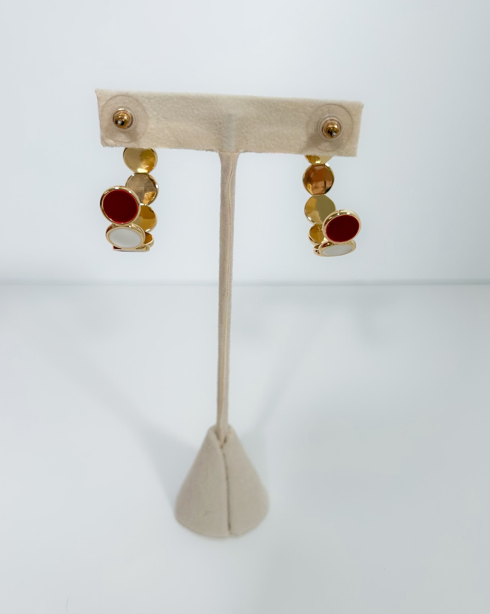 Lyla Crimson + White Earrings Mary Square