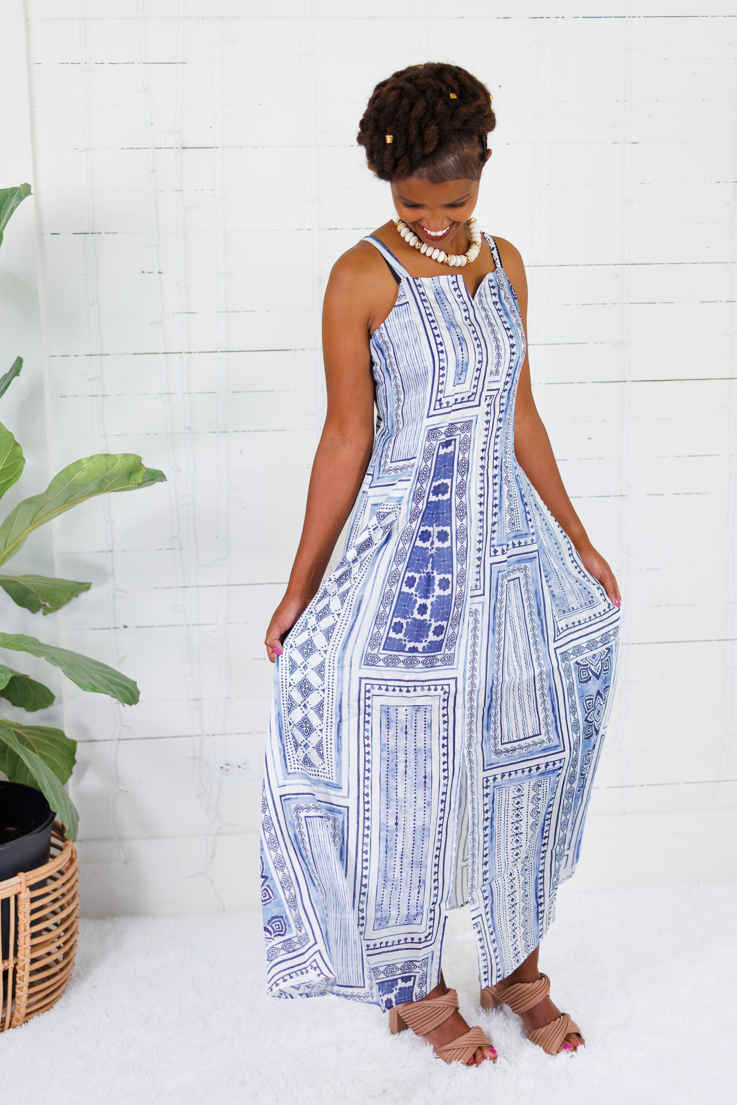 Lyndi Blues Patchwork Sun Dress THML