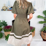 MIranda Olive Zip Front Maxi Dress 