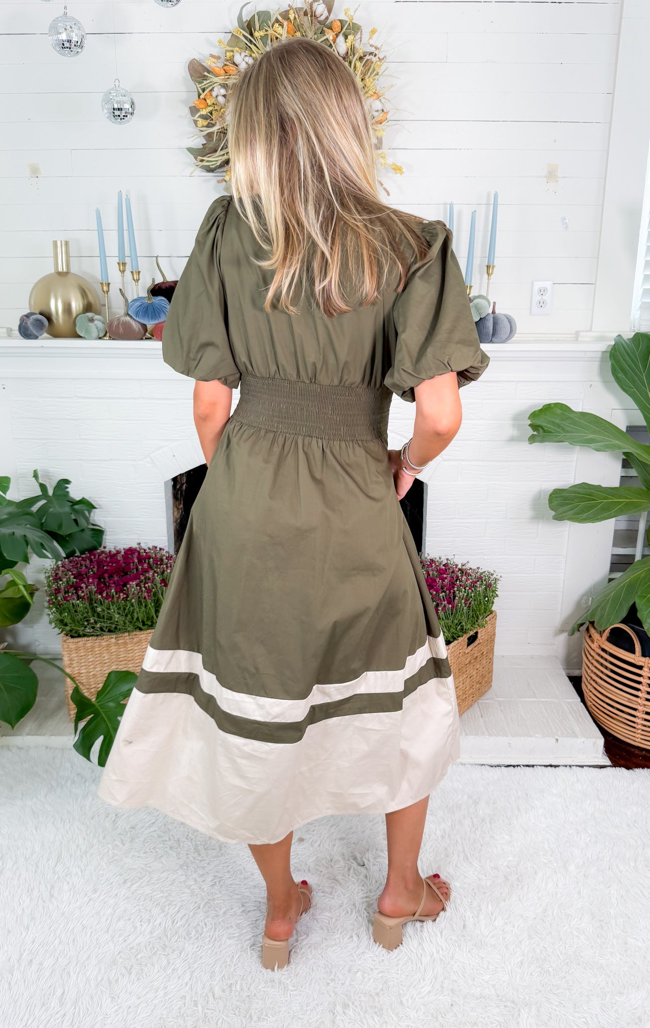 MIranda Olive Zip Front Maxi Dress 