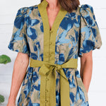 Macky Olive + Blues Mini Dress Entro