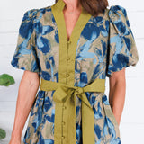 Macky Olive + Blues Mini Dress Entro