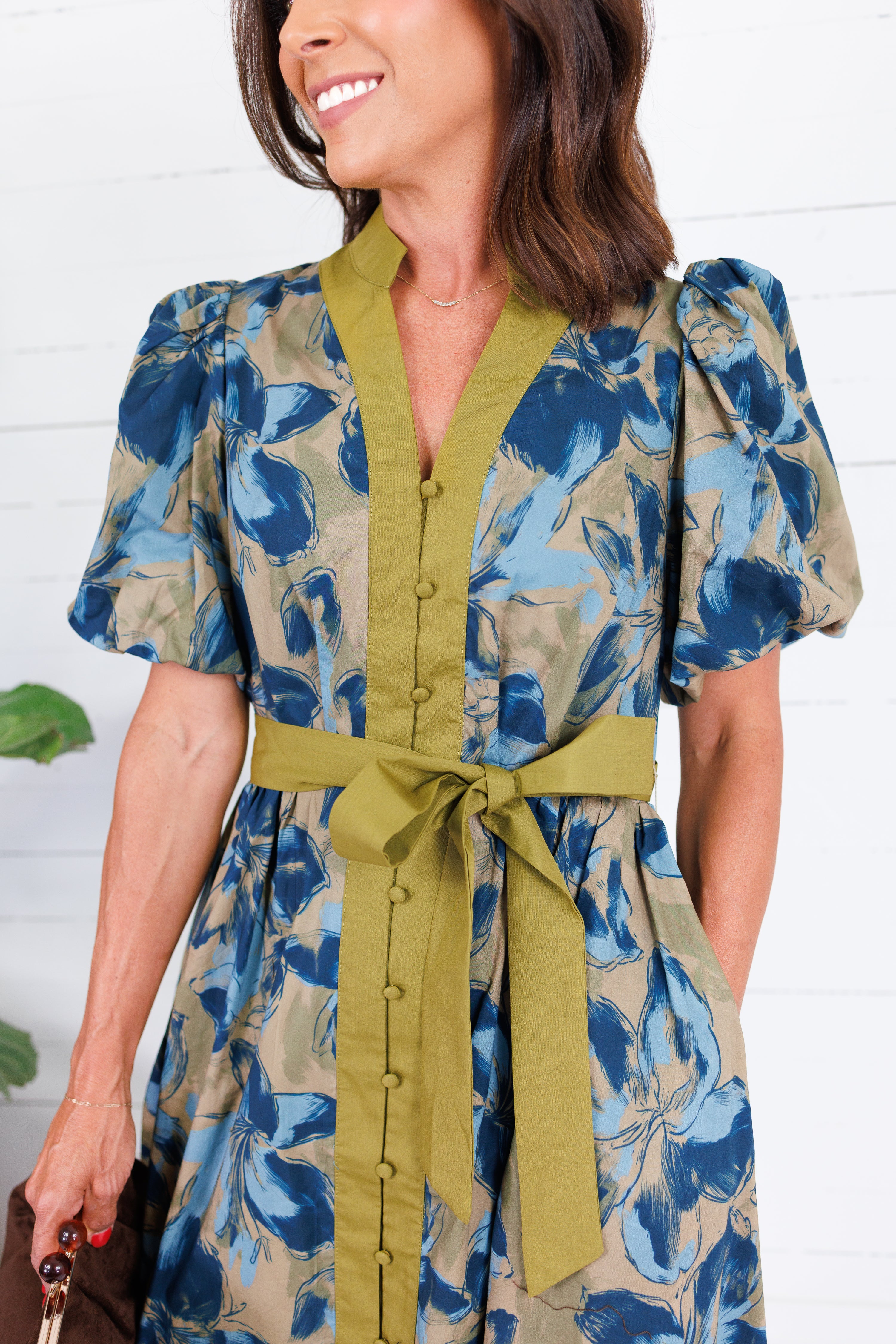Macky Olive + Blues Mini Dress Entro