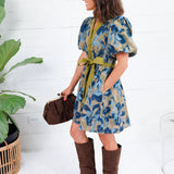 Macky Olive + Blues Mini Dress Entro