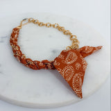 Maddie Burnt Orange Chain Scarf Necklace