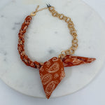 Maddie Burnt Orange Chain Scarf Necklace