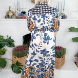 Maddox Slate Blue Maxi Dress Entro