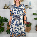 Maddox Slate Blue Maxi Dress Entro